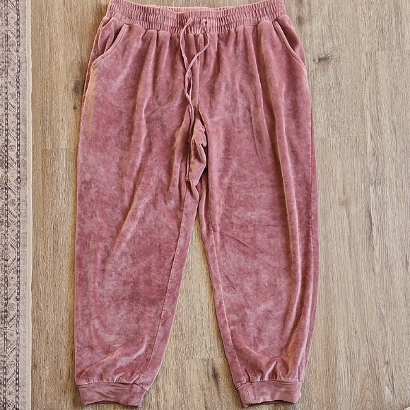 Cost Plus World Market Pants - World Market Rose Pink Velvet Joggers Size L/XL